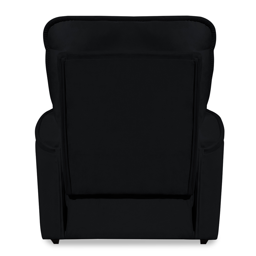 Poltrona do Papai Reclinável Manual Comfort Veludo Preto - Montanaris Decor