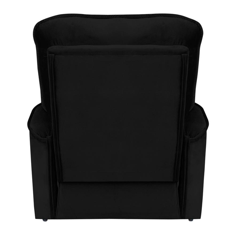 Poltrona do Papai Reclinável Manual Comfort Veludo Preto - Montanaris Decor