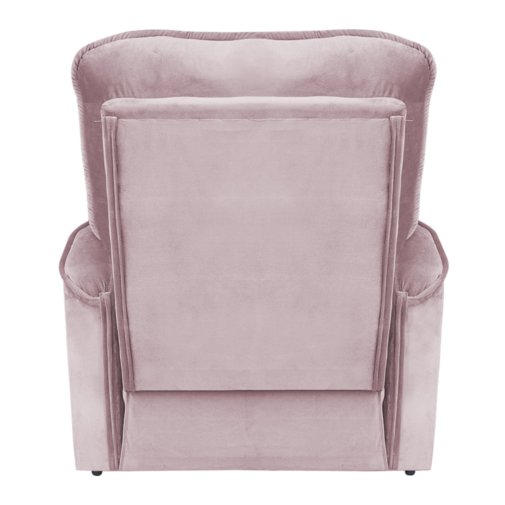 Poltrona do Papai Reclinável Manual Comfort Veludo Rosê - Montanaris Decor