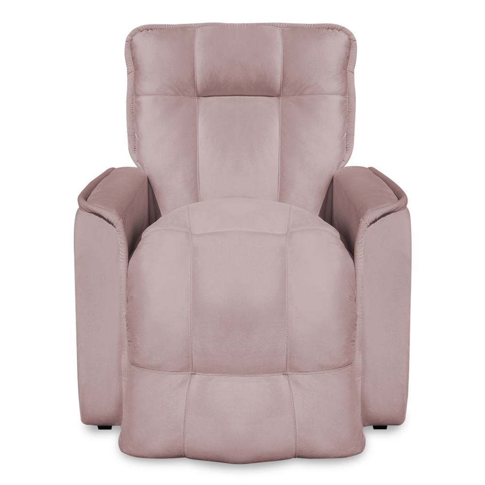 Poltrona do Papai Reclinável Manual Comfort Veludo Rosê - Montanaris Decor