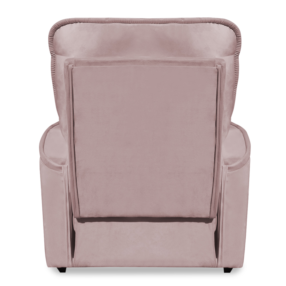 Poltrona do Papai Reclinável Manual Comfort Veludo Rosê - Montanaris Decor