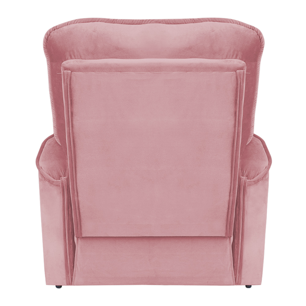 Poltrona do Papai Reclinável Manual Comfort Veludo Rosa - Montanaris Decor
