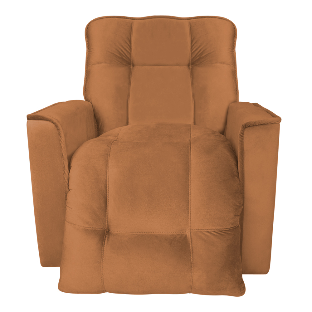 Poltrona do Papai Reclinável Manual Comfort Veludo Terracota - Montanaris Decor