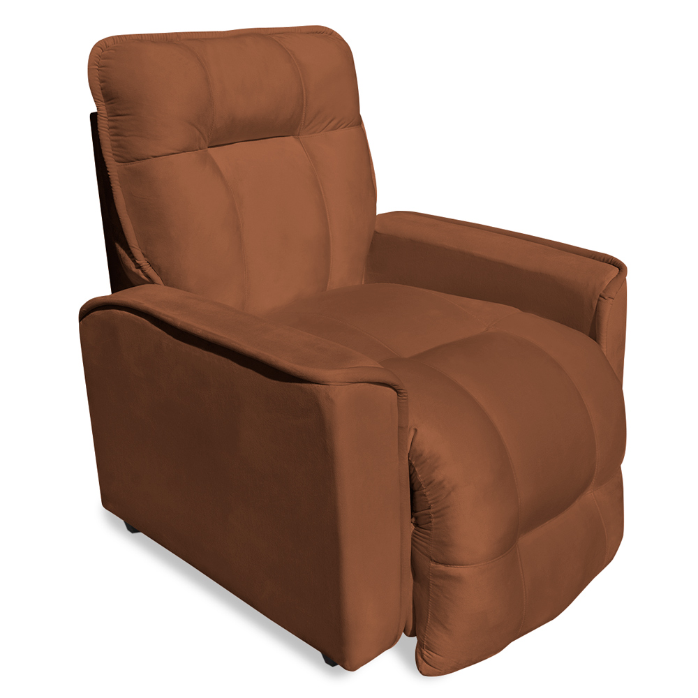 Poltrona do Papai Reclinável Manual Comfort Veludo Terracota - Montanaris Decor