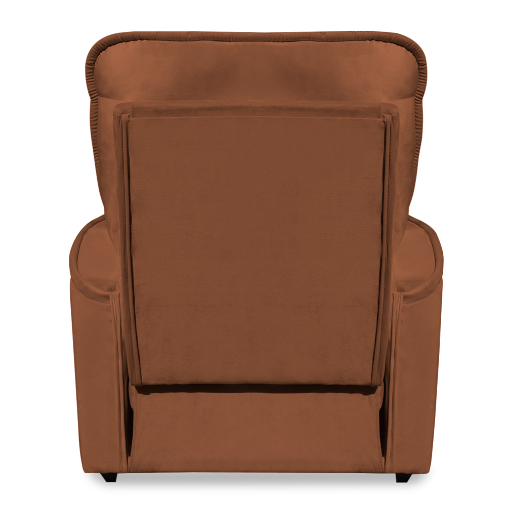 Poltrona do Papai Reclinável Manual Comfort Veludo Terracota - Montanaris Decor