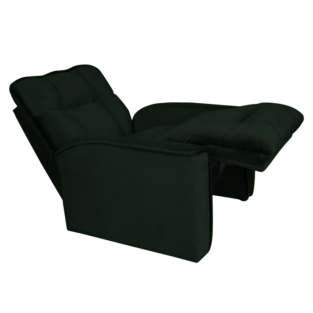 Poltrona do Papai Reclinável Manual Comfort Veludo Verde - Montanaris Decor