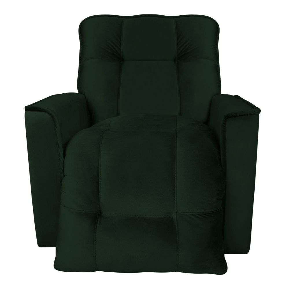 Poltrona do Papai Reclinável Manual Comfort Veludo Verde - Montanaris Decor