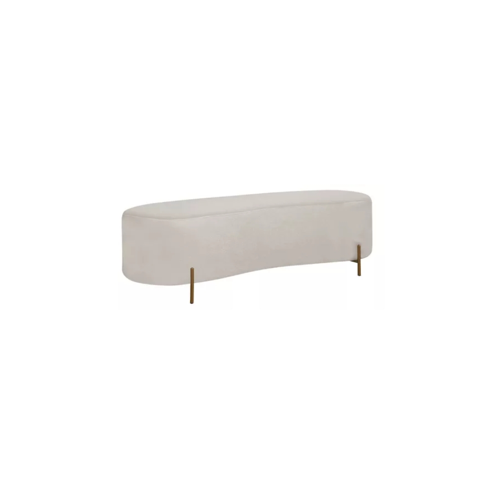 Puff Calçadeira Sala Decorativo Orgânico 1,60 cm Boucle Bege - Montanaris Decor