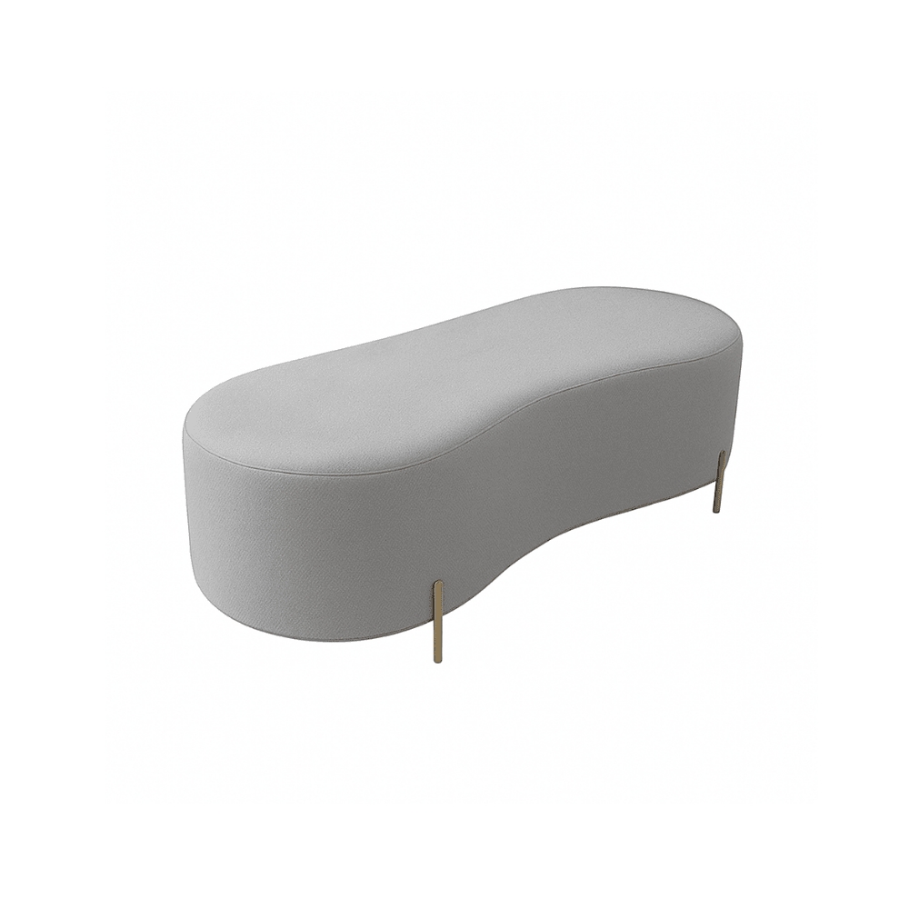 Puff Calçadeira Sala Decorativo Orgânico 1,60 cm Boucle Cinza - Montanaris Decor