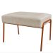 Puff Decorativo Ariel Ferro Base Bronze Veludo Bege - Montanaris Decor