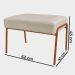 Puff Decorativo Ariel Ferro Base Bronze Veludo Bege - Montanaris Decor