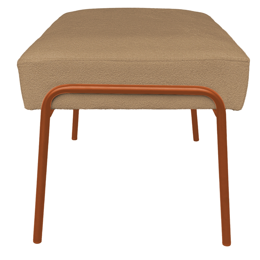 Puff Decorativo Ariel Ferro Base Bronze Veludo Chocolate - Montanaris Decor