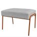 Puff Decorativo Ariel Ferro Base Bronze Veludo Cinza - Montanaris Decor
