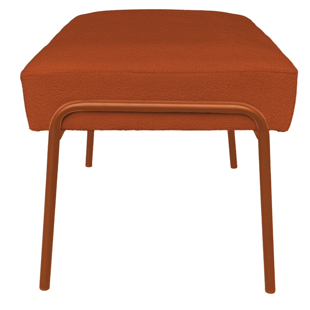 Puff Decorativo Ariel Ferro Base Bronze Veludo Terracota - Montanaris Decor