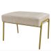 Puff Decorativo Ariel Ferro Base Gold Veludo Bege - Montanaris Decor