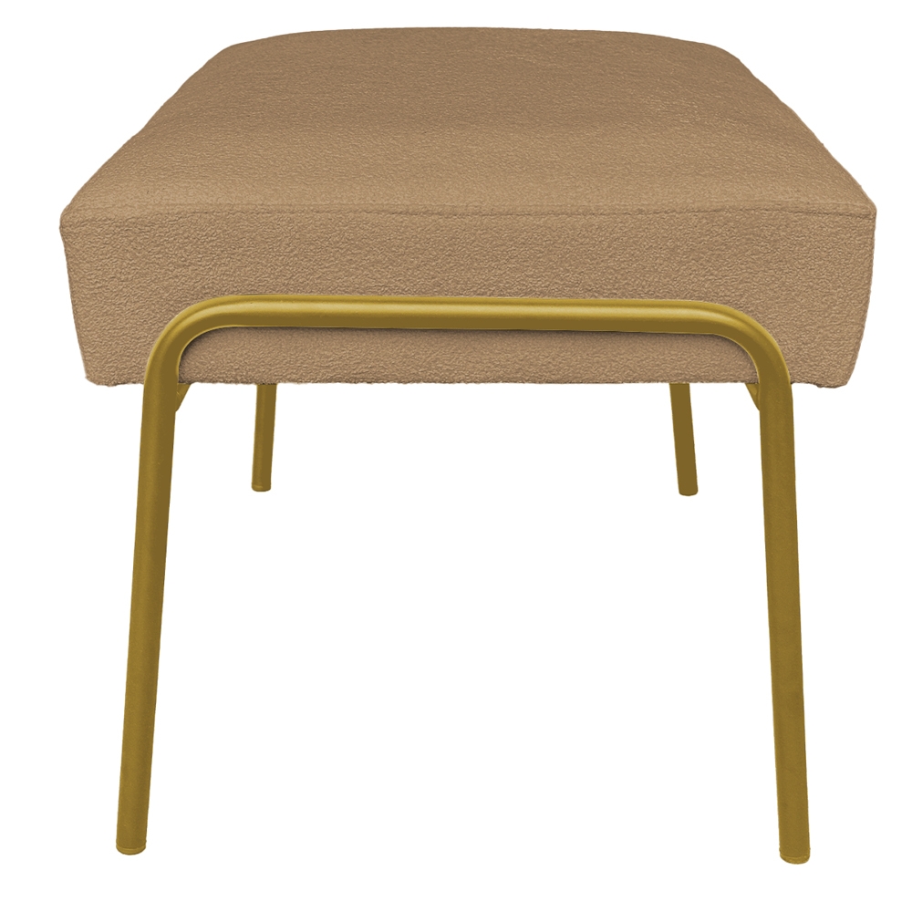 Puff Decorativo Ariel Ferro Base Gold Veludo Chocolate - Montanaris Decor