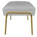 Puff Decorativo Ariel Ferro Base Gold Veludo Cinza - Montanaris Decor