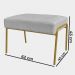 Puff Decorativo Ariel Ferro Base Gold Veludo Cinza - Montanaris Decor