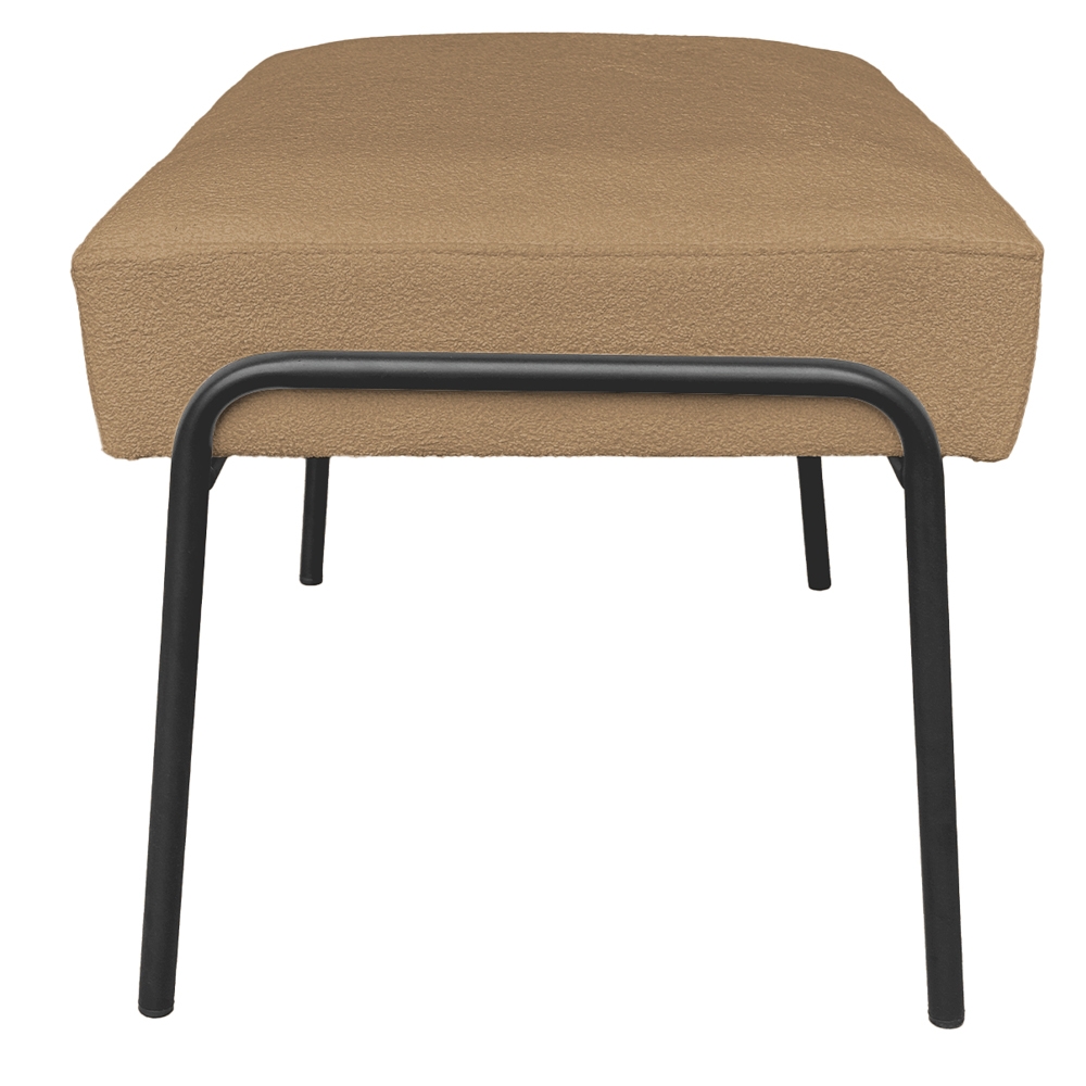 Puff Decorativo Ariel Ferro Base Preto Veludo Chocolate - Montanaris Decor