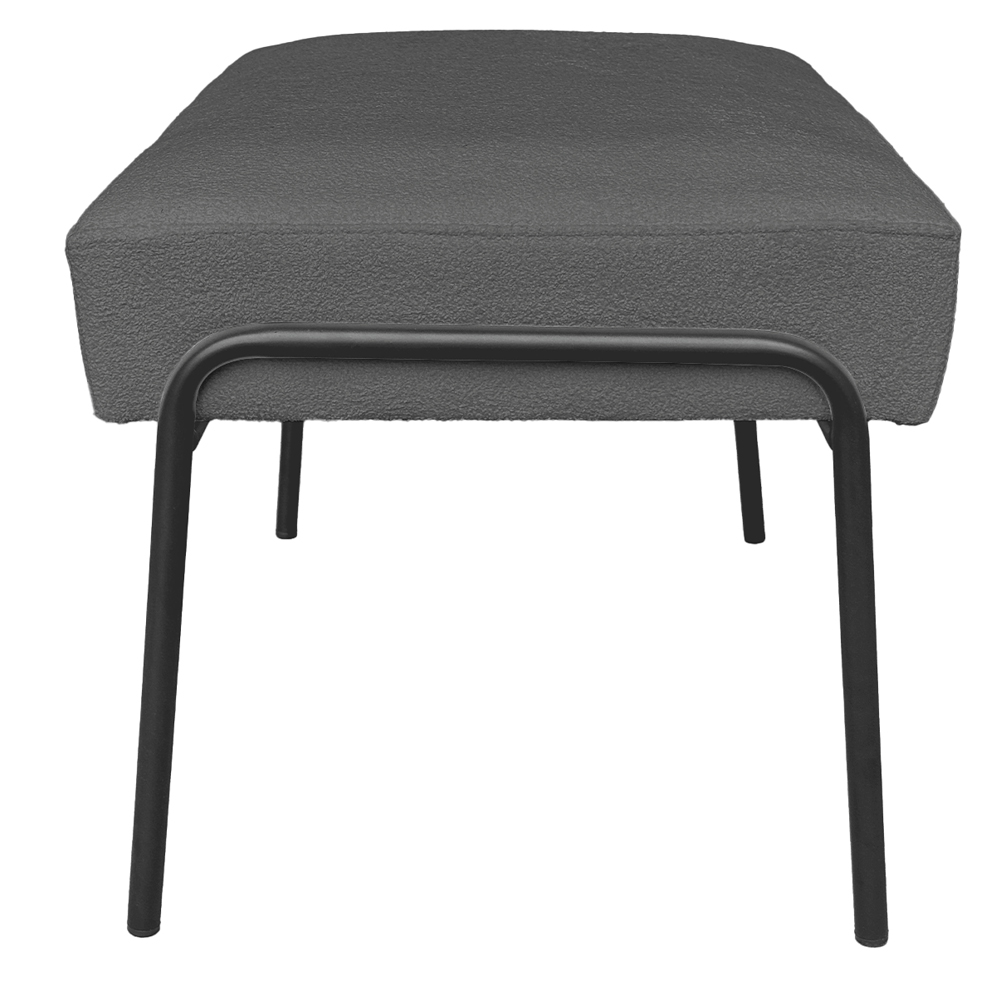 Puff Decorativo Ariel Ferro Base Preto Veludo Chumbo - Montanaris Decor