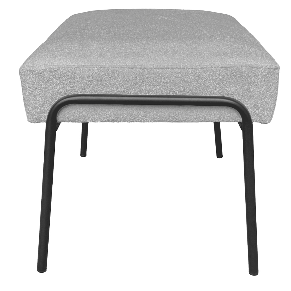 Puff Decorativo Ariel Ferro Base Preto Veludo Cinza - Montanaris Decor