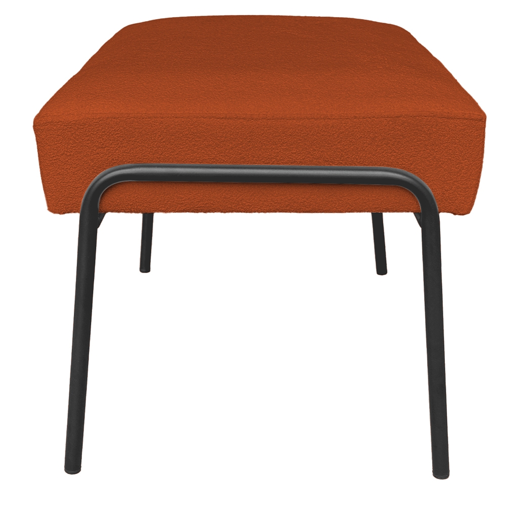 Puff Decorativo Ariel Ferro Base Preto Veludo Terracota - Montanaris Decor