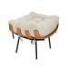 Puff Decorativo Costela Veludo Bege - Montanaris Decor