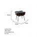 Puff Decorativo Costela Veludo Cinza - Montanaris Decor