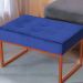 Puff Decorativo Karina Base Bronze Veludo Azul Marinho - Montanaris Decor
