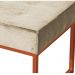 Puff Decorativo Karina Base Bronze Veludo Bege  - Montanaris Decor