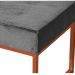 Puff Decorativo Karina Base Bronze Veludo Cinza  - Montanaris Decor