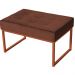 Puff Decorativo Karina Base Bronze Veludo Marrom - Montanaris Decor