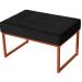 Puff Decorativo Karina Base Bronze Veludo Preto - Montanaris Decor