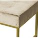 Puff Decorativo Karina Base Gold Veludo Bege - Montanaris Decor