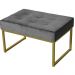 Puff Decorativo Karina Base Gold Veludo Cinza - Montanaris Decor