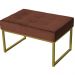 Puff Decorativo Karina Base Gold Veludo Marrom - Montanaris Decor