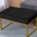 Puff Decorativo Karina Base Gold Veludo Preto - Montanaris Decor