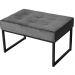 Puff Decorativo Karina Base Preta Veludo Cinza - Montanaris Decor