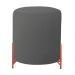 Puff Decorativo Thor Ferro Base Bronze Veludo Cinza - Montanaris Decor