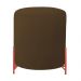 Puff Decorativo Thor Ferro Base Bronze Veludo Marrom- Montanaris Decor