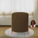 Puff Decorativo Thor Ferro Base Bronze Veludo Marrom- Montanaris Decor