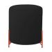 Puff Decorativo Thor Ferro Base Bronze Veludo Preto - Montanaris Decor