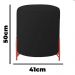 Puff Decorativo Thor Ferro Base Bronze Veludo Preto - Montanaris Decor