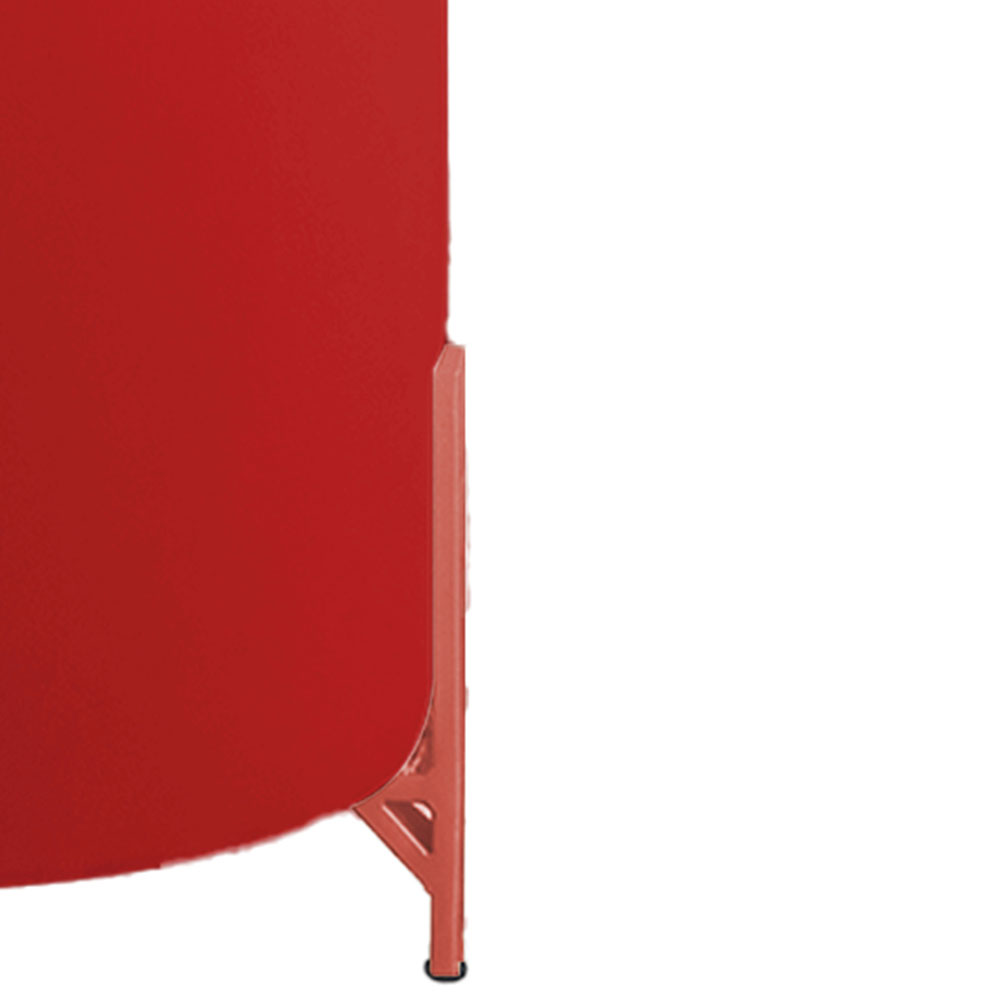 Puff Decorativo Thor Ferro Base Bronze Veludo Vermelho - Montanaris Decor
