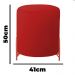 Puff Decorativo Thor Ferro Base Bronze Veludo Vermelho - Montanaris Decor
