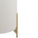 Puff Decorativo Thor Ferro Base Gold Veludo Bege - Montanaris Decor