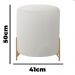 Puff Decorativo Thor Ferro Base Gold Veludo Bege - Montanaris Decor
