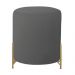 Puff Decorativo Thor Ferro Base Gold Veludo Cinza - Montanaris Decor
