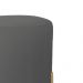 Puff Decorativo Thor Ferro Base Gold Veludo Cinza - Montanaris Decor