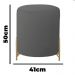 Puff Decorativo Thor Ferro Base Gold Veludo Cinza - Montanaris Decor